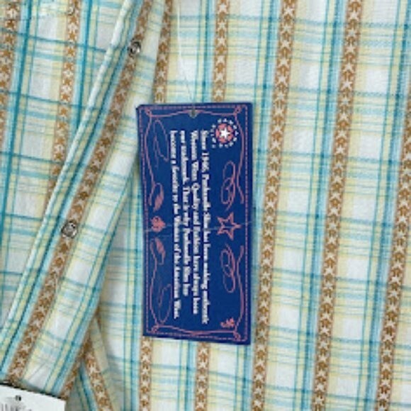 Panhandle Slim Women’s L Western Snap-Button Shirt – Green Plaid, NWT - Picture 5 of 11